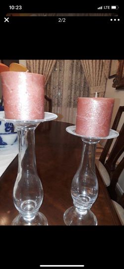 Glass candle holders
