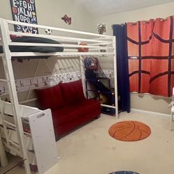 Twin Bunk bed with open loft area underneath