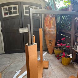 Store clothes display and match wood shelves