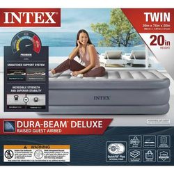 Intex Dura-Beam Series TWIN Deluxe Airbed Mattress w Portable Pump