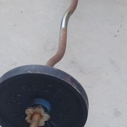 50pd Weights And Curl Bar 