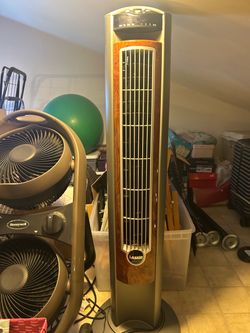Lasko Tower Fan with Wood Grain Accent