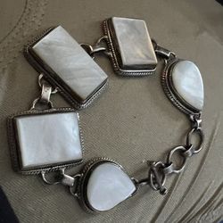 Sterling Silver Mother of Pearl Bracelet