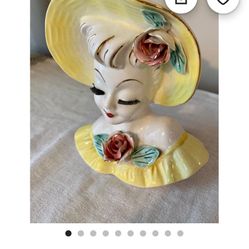Vintage Lovely Lady Head Vase 1940s