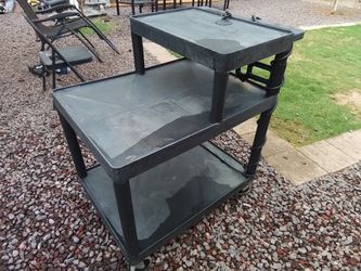 Luxor 3 Tier Service Cart With built in Outlets