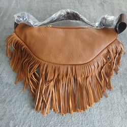 Brown Fanny Pack W/ Fringes