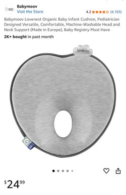 Babymoov Lovenest Organic Baby Infant Head Shaping Pillow 