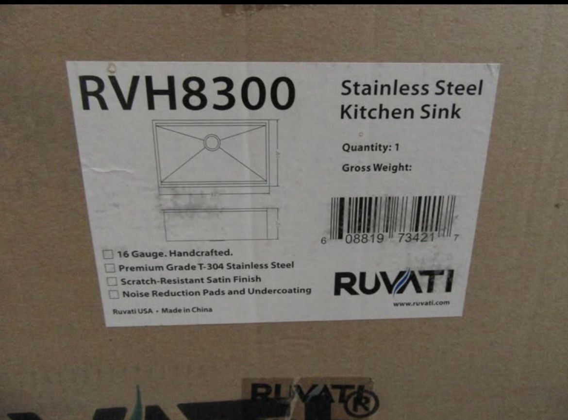 Ruvati RVH8300 Stainless Steel Kitchen Sink