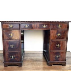 Vintage Mahogany Junior Executive Desk - Classic Office Style
