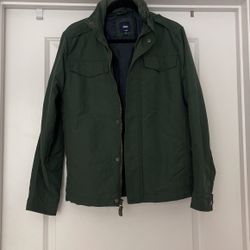GAP Men’s Green Utility Jacket With Zip Hood Small