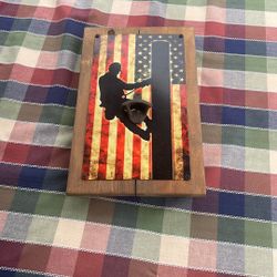 10 X 16 Bottle Opener Lineman Us Flag Bottle Opener Wood Backer