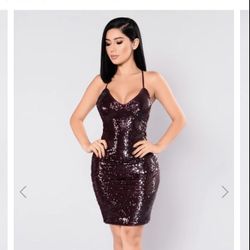 Alejandra Sequin Burgundy Formal Dress