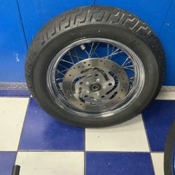 Harley Soft tail Front Wheel Tire Rotor 