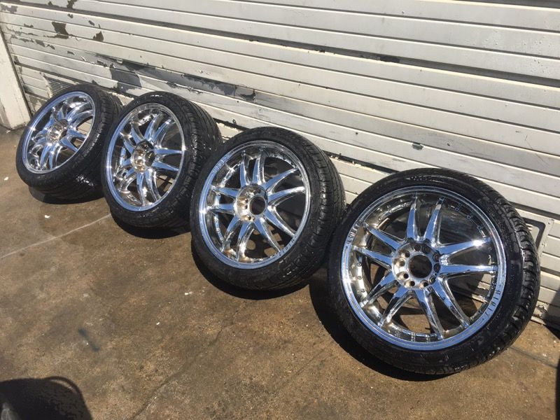 18" chrome universal rims and tires