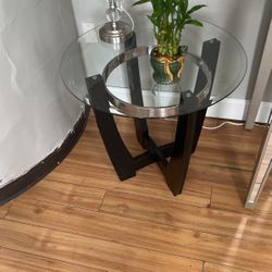 Two End Tables  A Lamp 