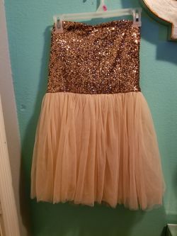 Rose gold mini party dress costume... Size large... Brand new!!