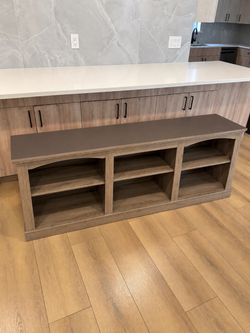 5.10 Ft Wood TV Stand / Media Console with Open Storage Shelves