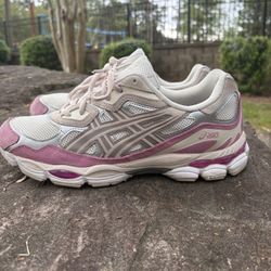 pink asics with box