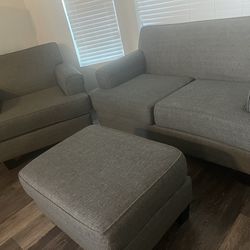 Sofa, Chair And Ottoman Set
