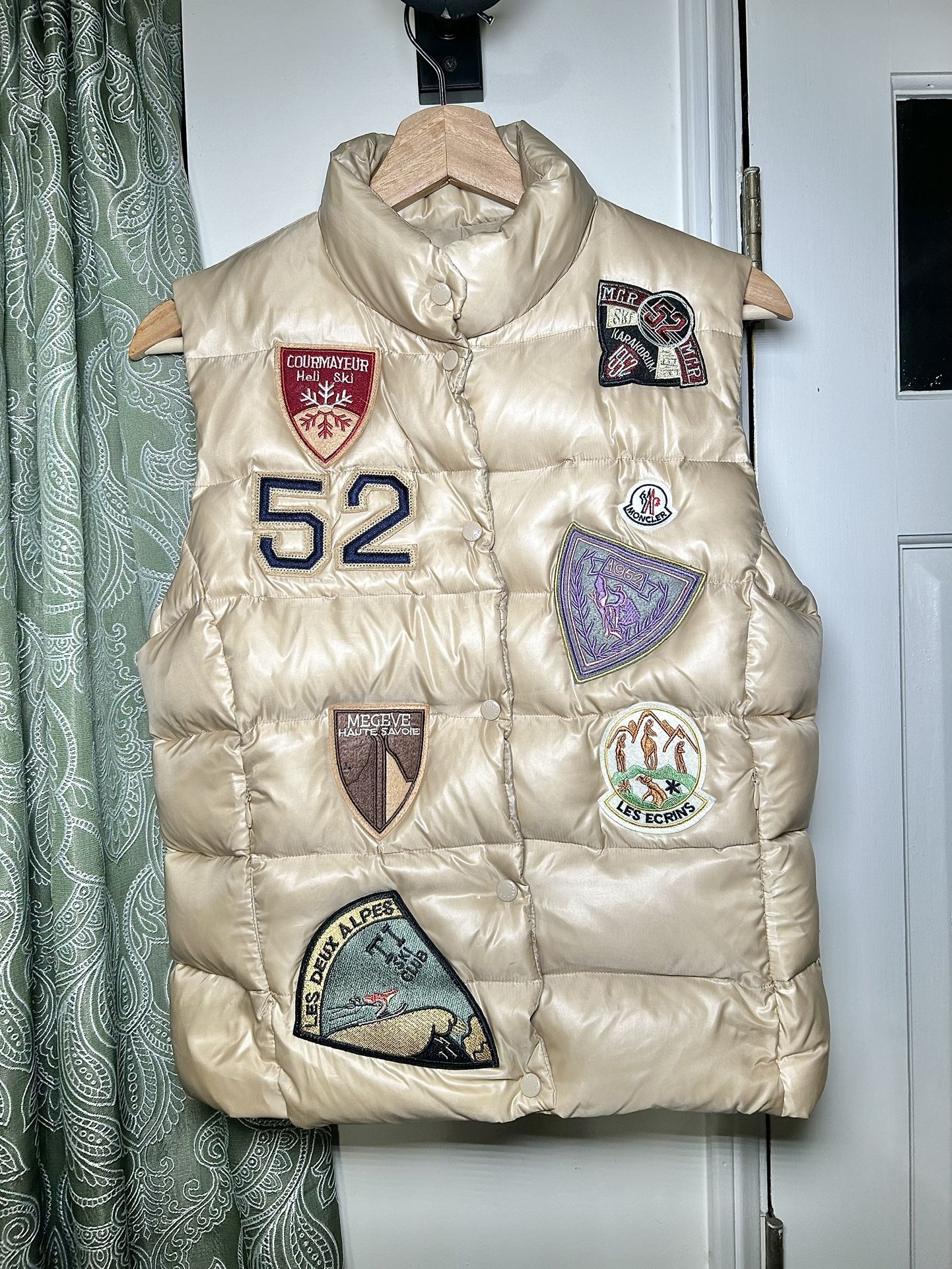 REPLICA Moncler Men's US/M Moncler/2 Down Vest Ski Patches - Beige