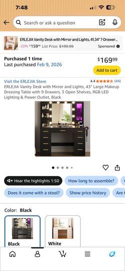 Vanity with chair