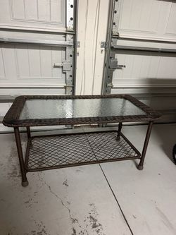 Patio Coffee Table Rectangular glass top