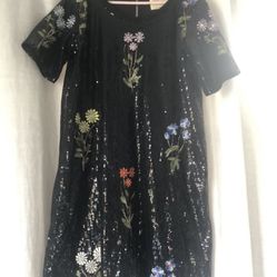 HANNAH BANANA Sequin & Floral Embroidered Gorgeous Dress  Girls  Sz 12