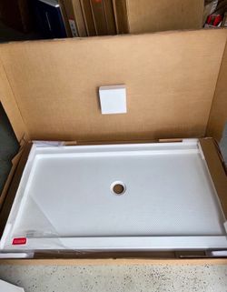 60”X32” Shower Base Pan Center Drain in White bath bathroom