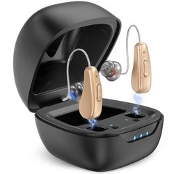 new Hearing Aids for Seniors Rechargeable with Noise Cancelling, Hearing Amplifier with 5 Levels of Volume Adjustmen, Simple to Operate and Hear Clear