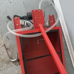 GarveeTech Low Profile Oil Drain Pan 110V, 20 gal Metal Oil Change Pan Cart with 180W Electric Pump, 8 ft Hose & Folding Handle for Cars, SUVs, Trucks