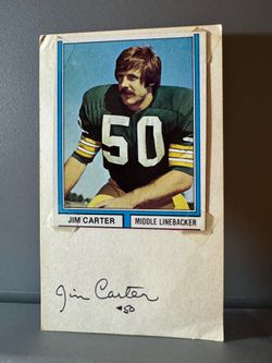 Green Bay Packers JIM CARTER Signed Card