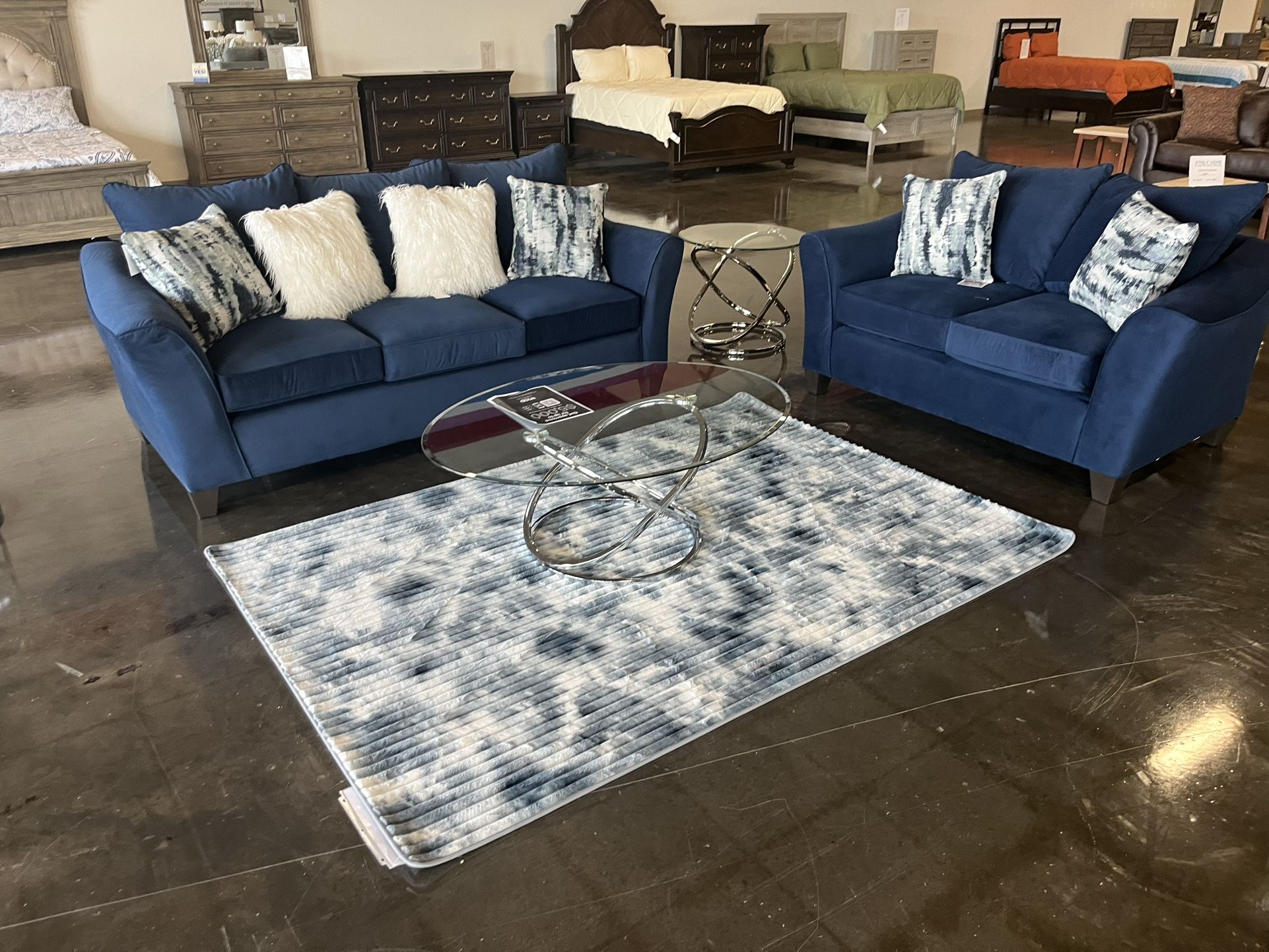 Blue Couch Set