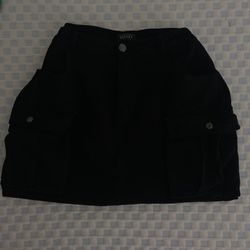 Black Plus Size Cargo Skirt 