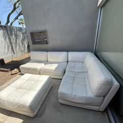 Real Leather L Sectional