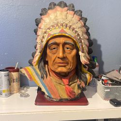 Native American Statue Head Vintage