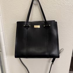 Kate Spade New York Black Leather Tote Bag
