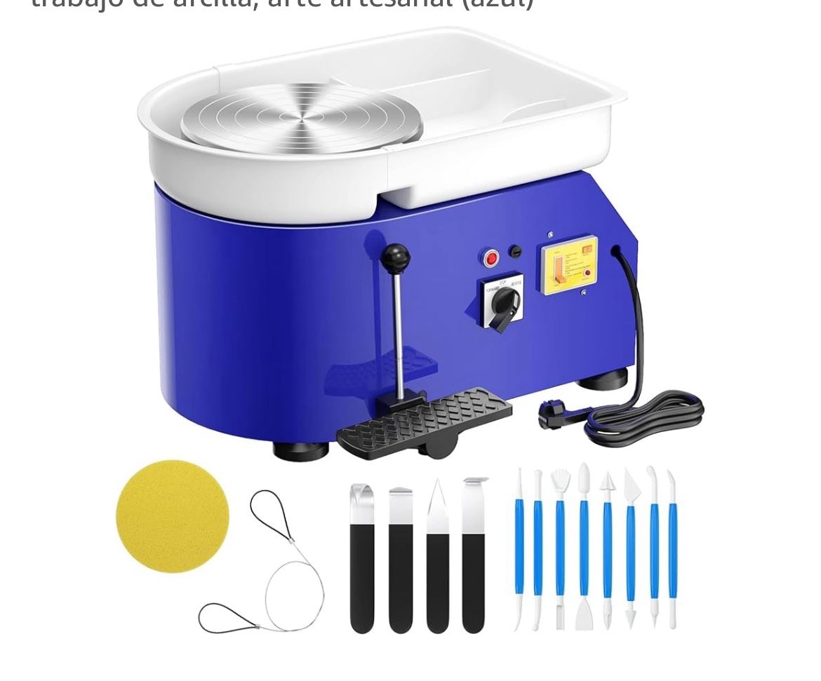 New Electric Pottery Wheel – 25CM 350W with Foot Pedal + Full Tool Kit