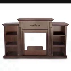 70 in. Media Console Open Shelves Elegant Organization TV Stand in Espresso (Stand Only) Without Electric Fireplace