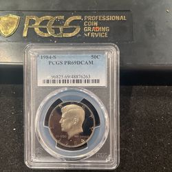 1984 S Gem Proof Kennedy Half Dollar Graded At PR69 With A Deep Cameo 9-2