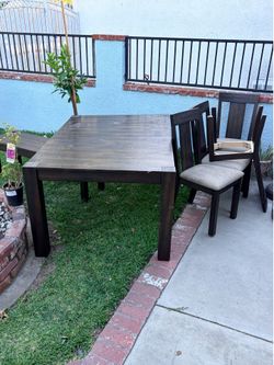 Table, 4 chairs and Bench Table Set