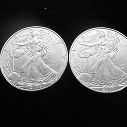 American Silver eagles ounce silver at spot Oz plata Pura