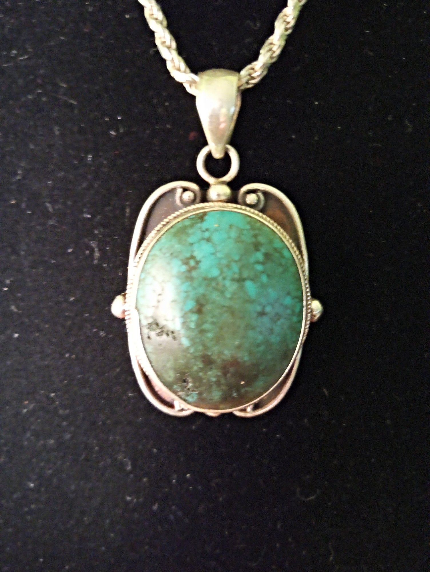 Gorgeous chunky turquoise and Sterling silver necklace