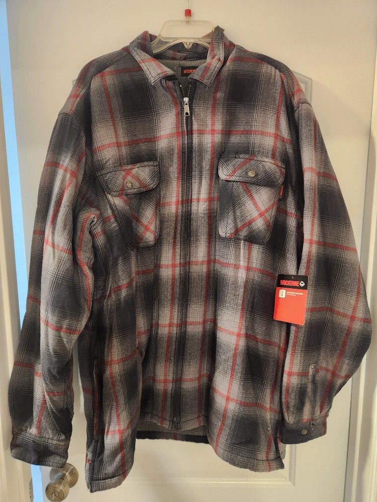 New Men's Wolverine Shirt Jacket 2x Large