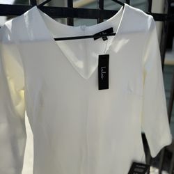 Lulu’s White Long Sleeve Bodycon Dress, Size L