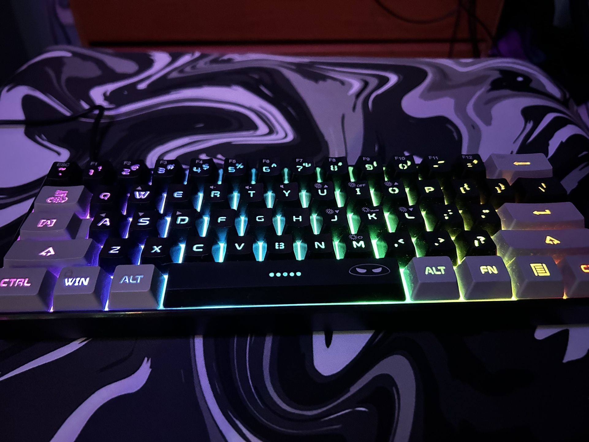 MageGee TS91 60% Compact Wired Keyboard 61 Keys RGB Backlight Small Portable Office Computer Membrane Keyboard For Windows PC Laptop Gamer Grey Black