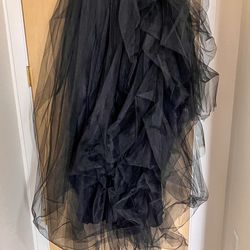 Black Tulle High Low Full Length Skirt