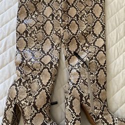 Zara Snakeskin High Boots 