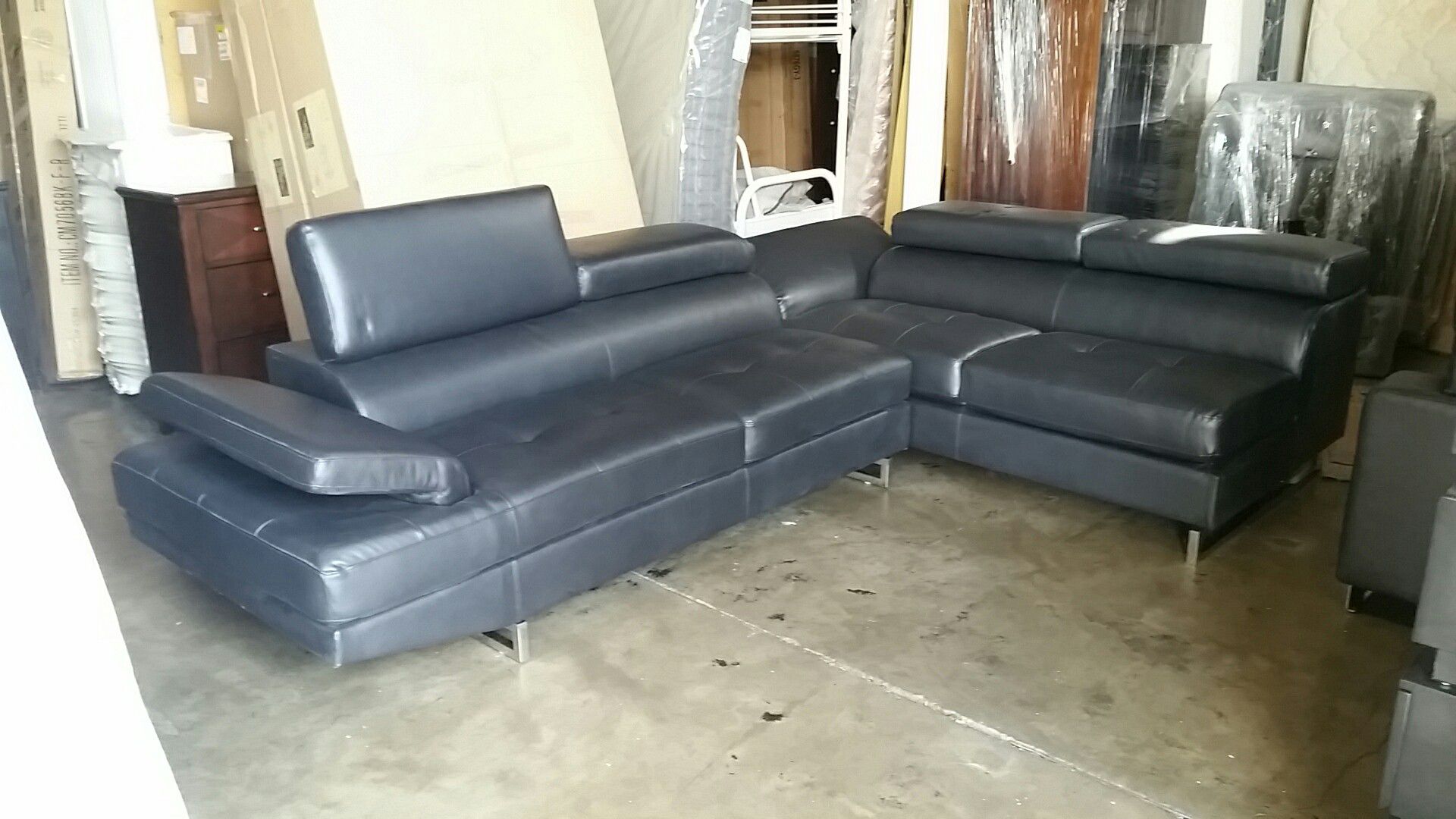Black Sectional Sofa Couch set