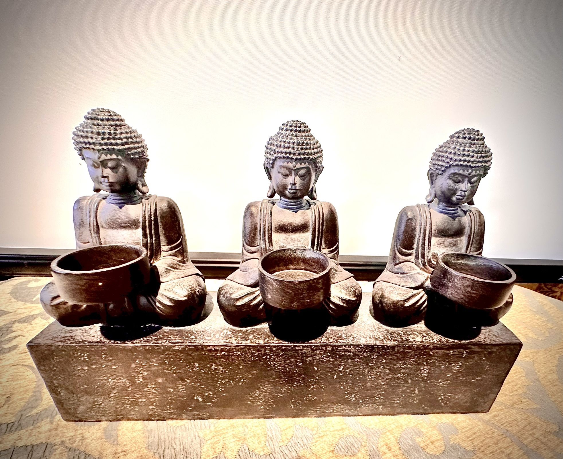 Decorative Buddha 3 candles holder L13xH9xD3.5 inch Lbs 3.1