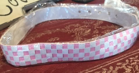 White And Pink Checkered Belt 40’ Long